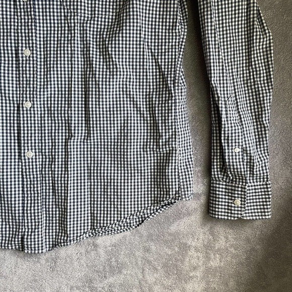 VTG J. Crew Shirt Mens Large Blue Checkered Classic Button Up Collared Preppy - Picture 5 of 15